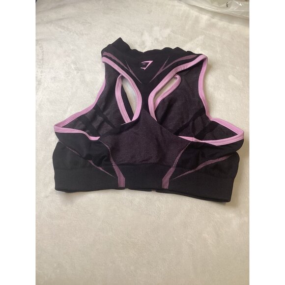 Gymshark Womens Apex Lift Seamless Crop Top M Body Fit Purple Black NWOT - Picture 4 of 8